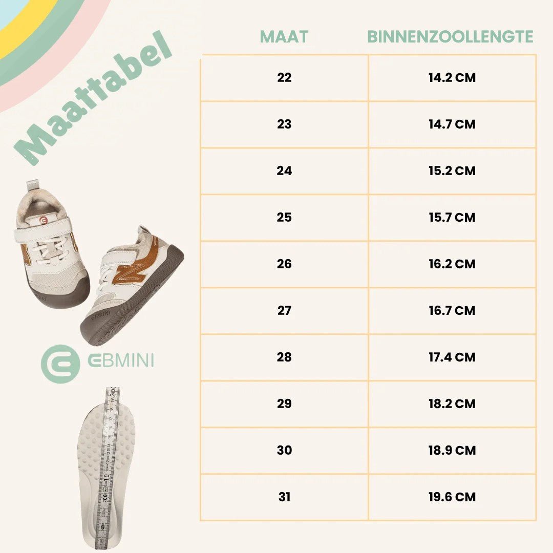 EBMINI® NEL – Winter barefoot sneakers voor kinderen met warme voering - Ebmini® – Kinder schoenen - 209913049162 -