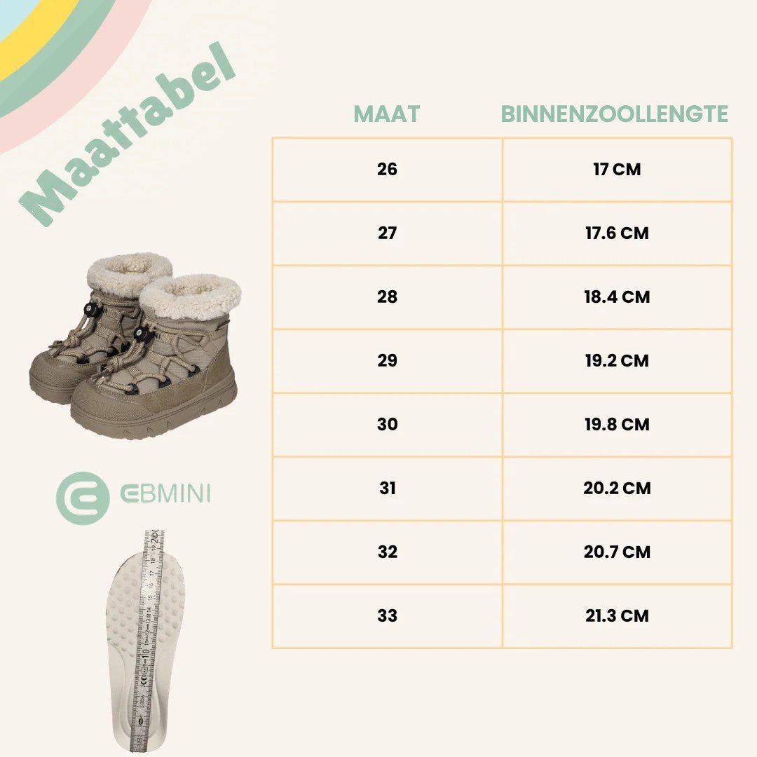 EBMINI® RIC – Waterdichte barefoot laarzen voor kinderen met warme voering - Ebmini® – Kinder schoenen - 209913049593 -