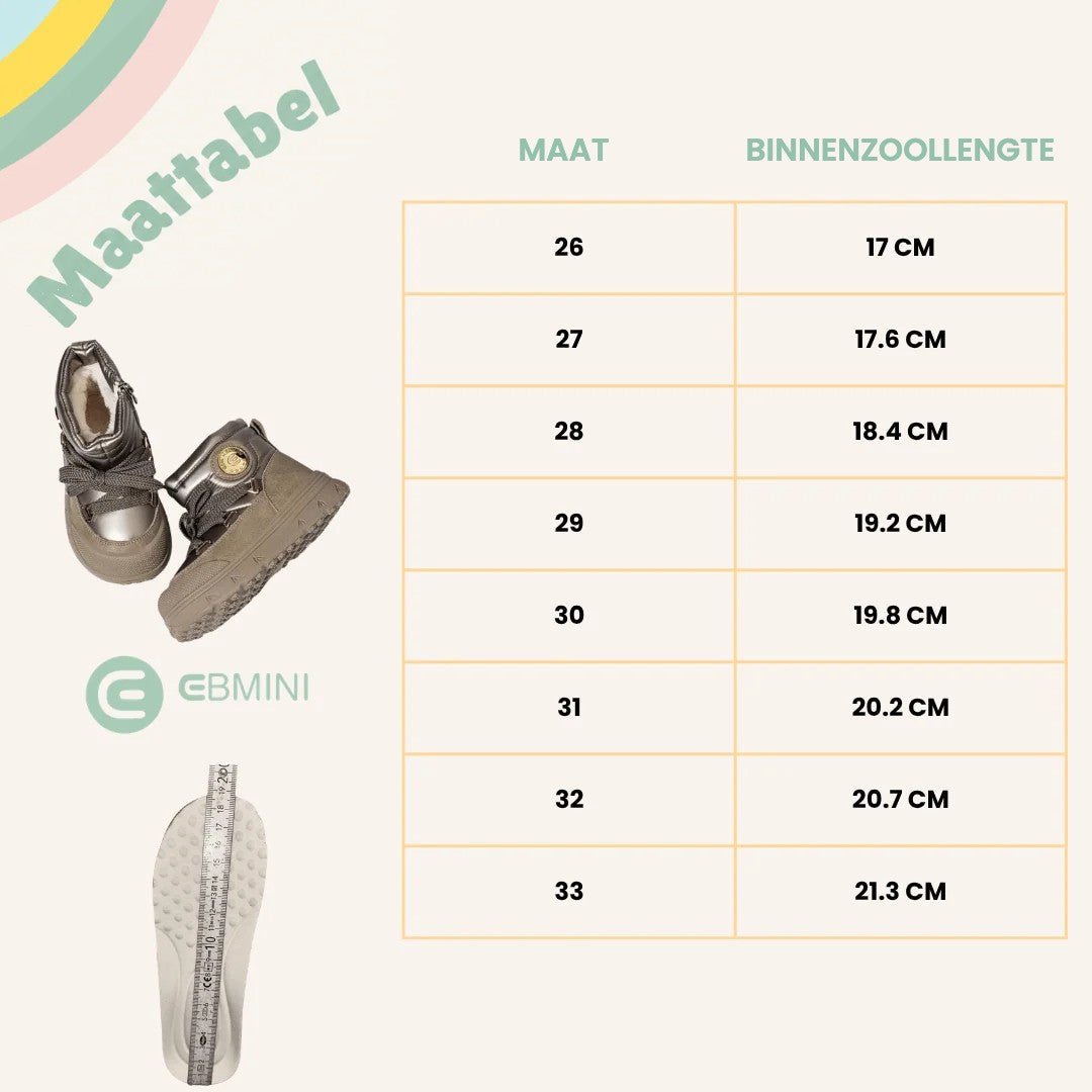 EBMINI® WAM – Waterdichte barefoot laarzen voor kinderen met warme voering - Ebmini® – Kinder schoenen - 209913050343 -